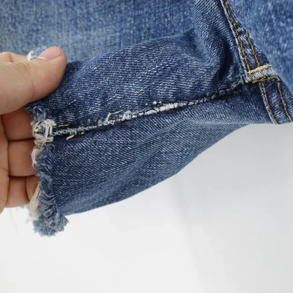 Vintage 60s Levis 501 Shorts Unisex 28 4 Selvedge Big E Button Fly Cut Off